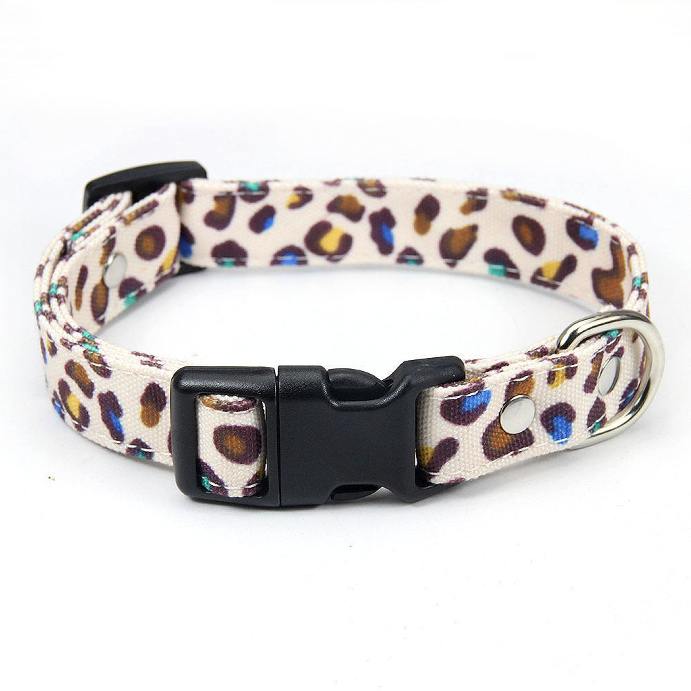Leopard Dog Collar and Leash Set With Custom ID Info