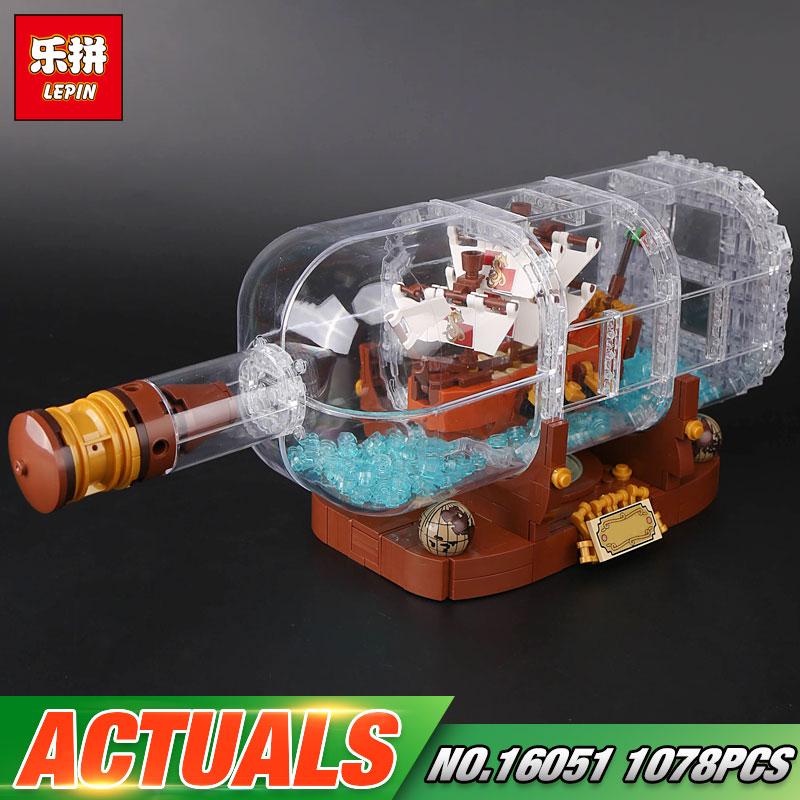 Building Block Ship in a Bottle Display Model Kit