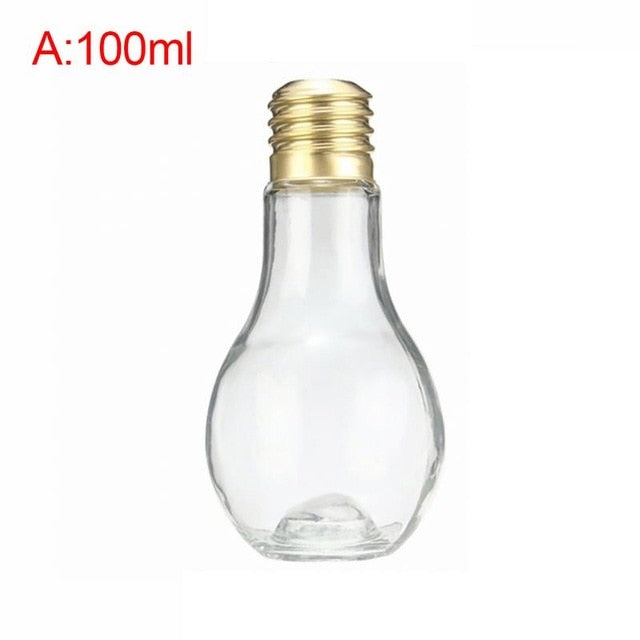 Light Bulb Juice Bottle with Curly Straw for Parties