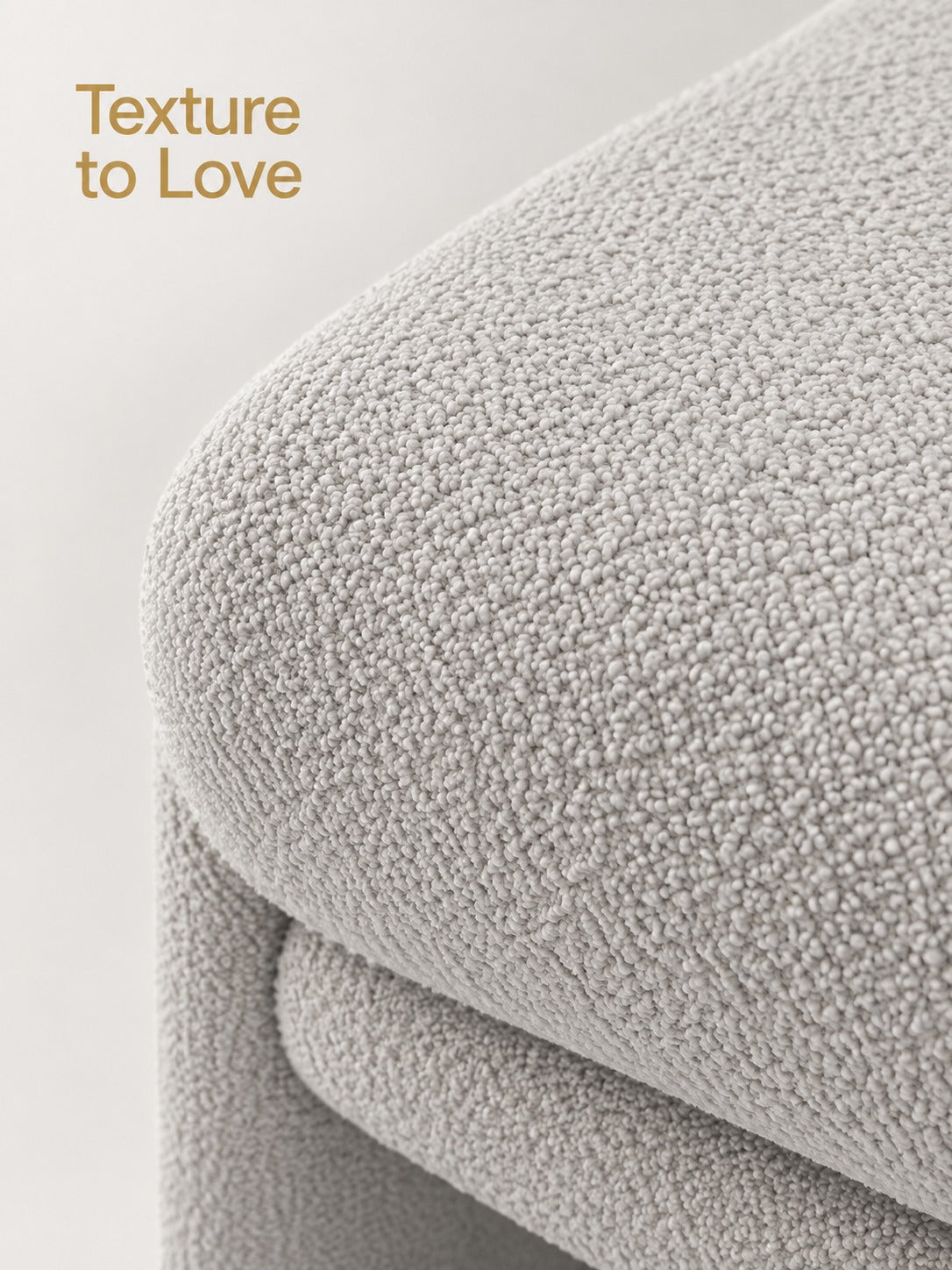 Light Gray Boucle Accent Armchair with Wavy Arms