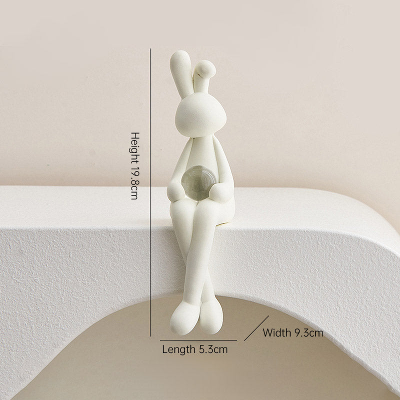 Silver Rabbit Decor: Modern Luxury Shelf Decoration