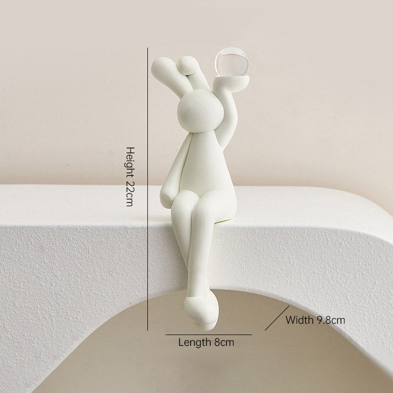 Silver Rabbit Decor: Modern Luxury Shelf Decoration