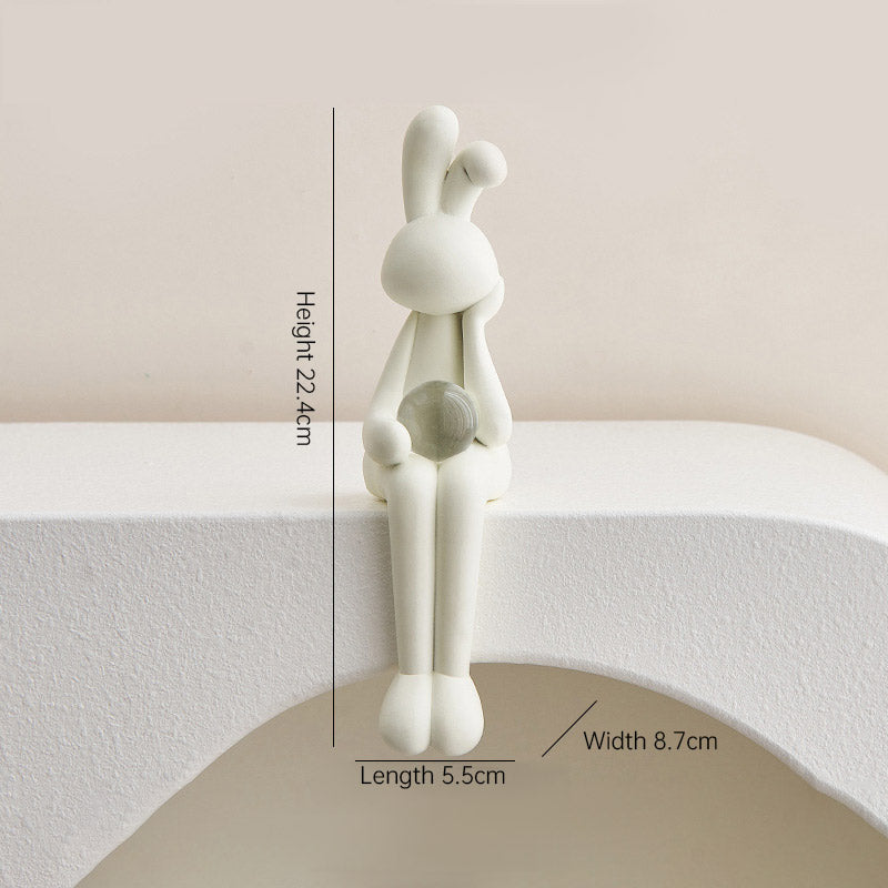Silver Rabbit Decor: Modern Luxury Shelf Decoration