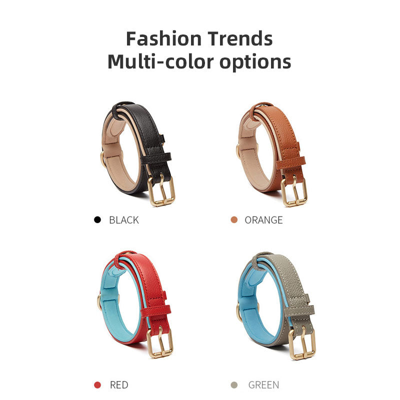 Personalized Leather Dog Collar With Reflective Safety
