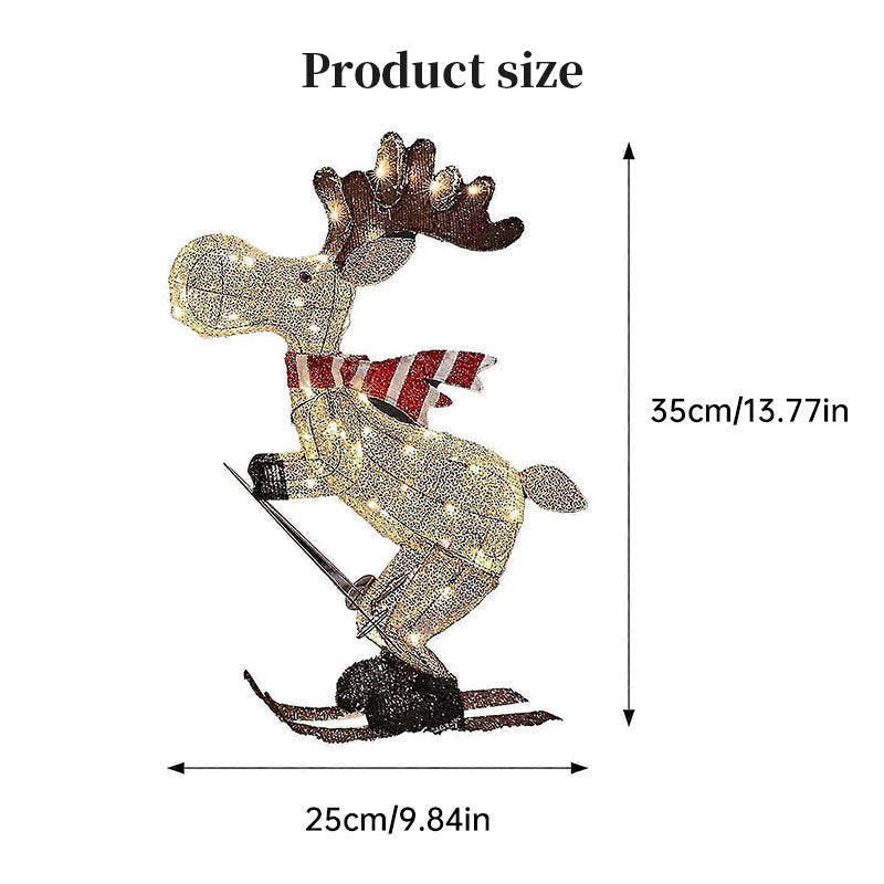 Lighted Skiing Reindeer Ornament for Festive Yards