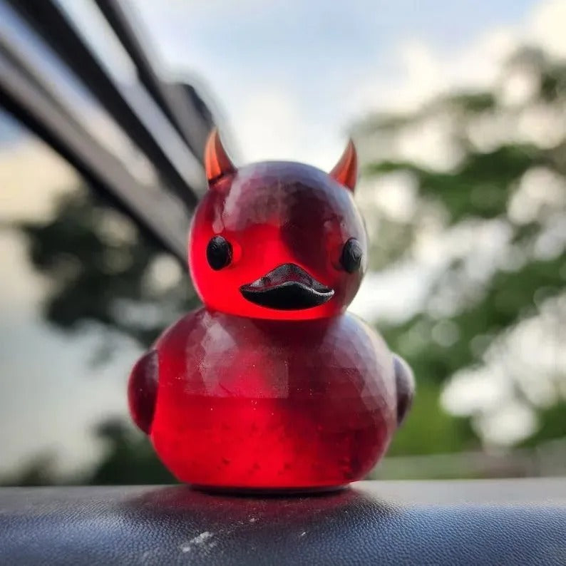 Devil Duck Car Ornament for Playful Halloween Style