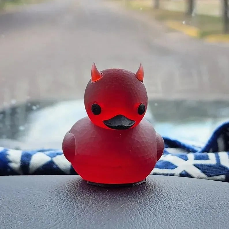 Devil Duck Car Ornament for Playful Halloween Style