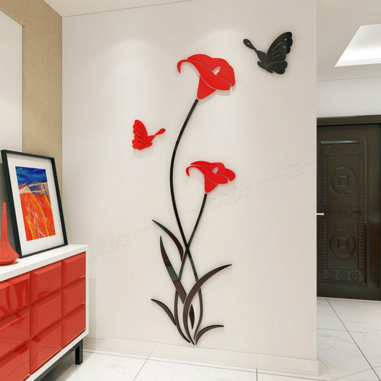 3D Floral Wall Stickers for a Vivid Feature Wall