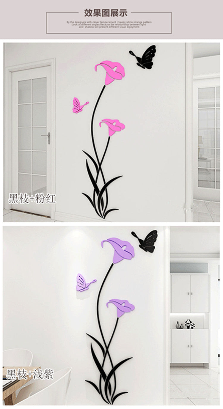 3D Floral Wall Stickers for a Vivid Feature Wall