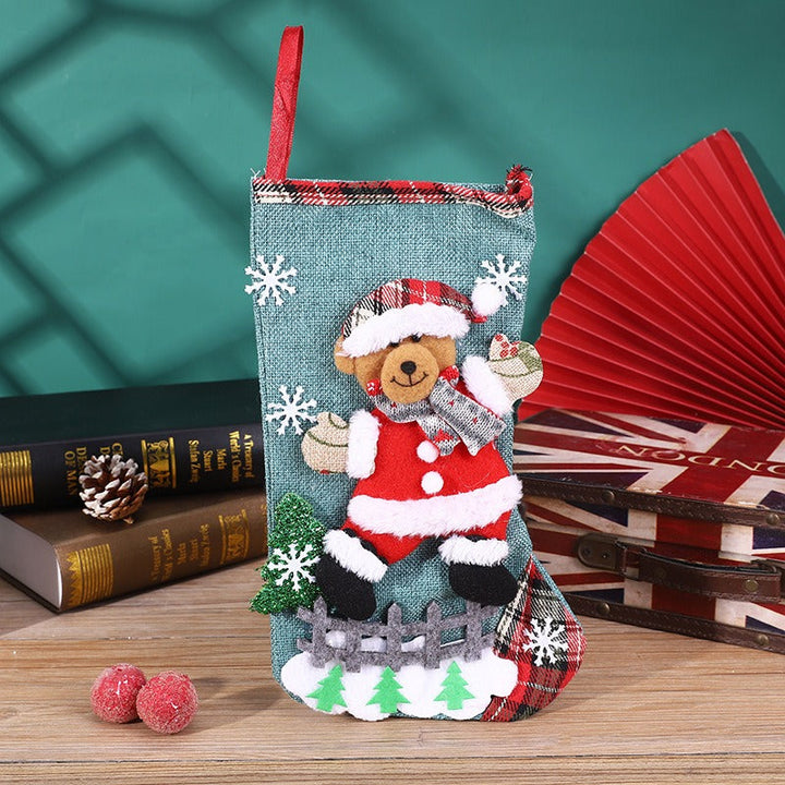 Linen Christmas Stocking for Festive Gift Giving Decor