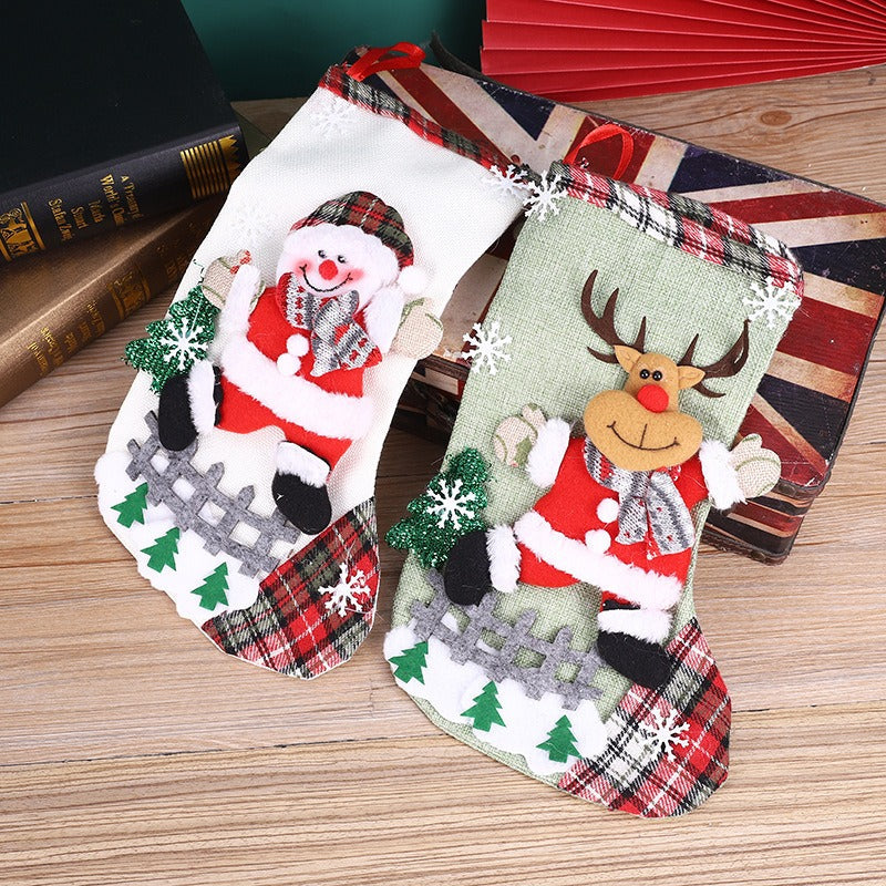 Linen Christmas Stocking for Festive Gift Giving Decor