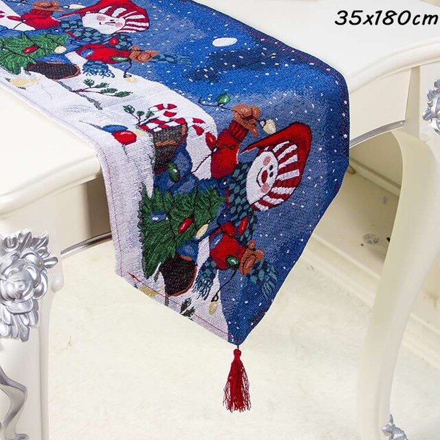 Christmas Linen Table Runner for Festive Dining Tables