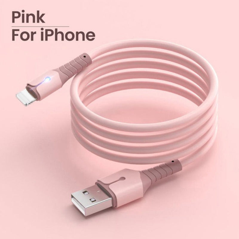 Liquid Silicone Lightning Charging Cable with LED Light