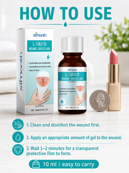Liquid Bandage for Wounds – Breathable, Transparent Film, 10ml