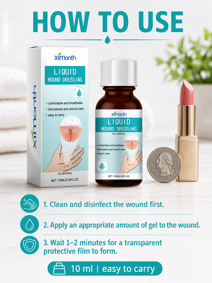 Liquid Bandage for Wounds – Breathable, Transparent Film, 10ml