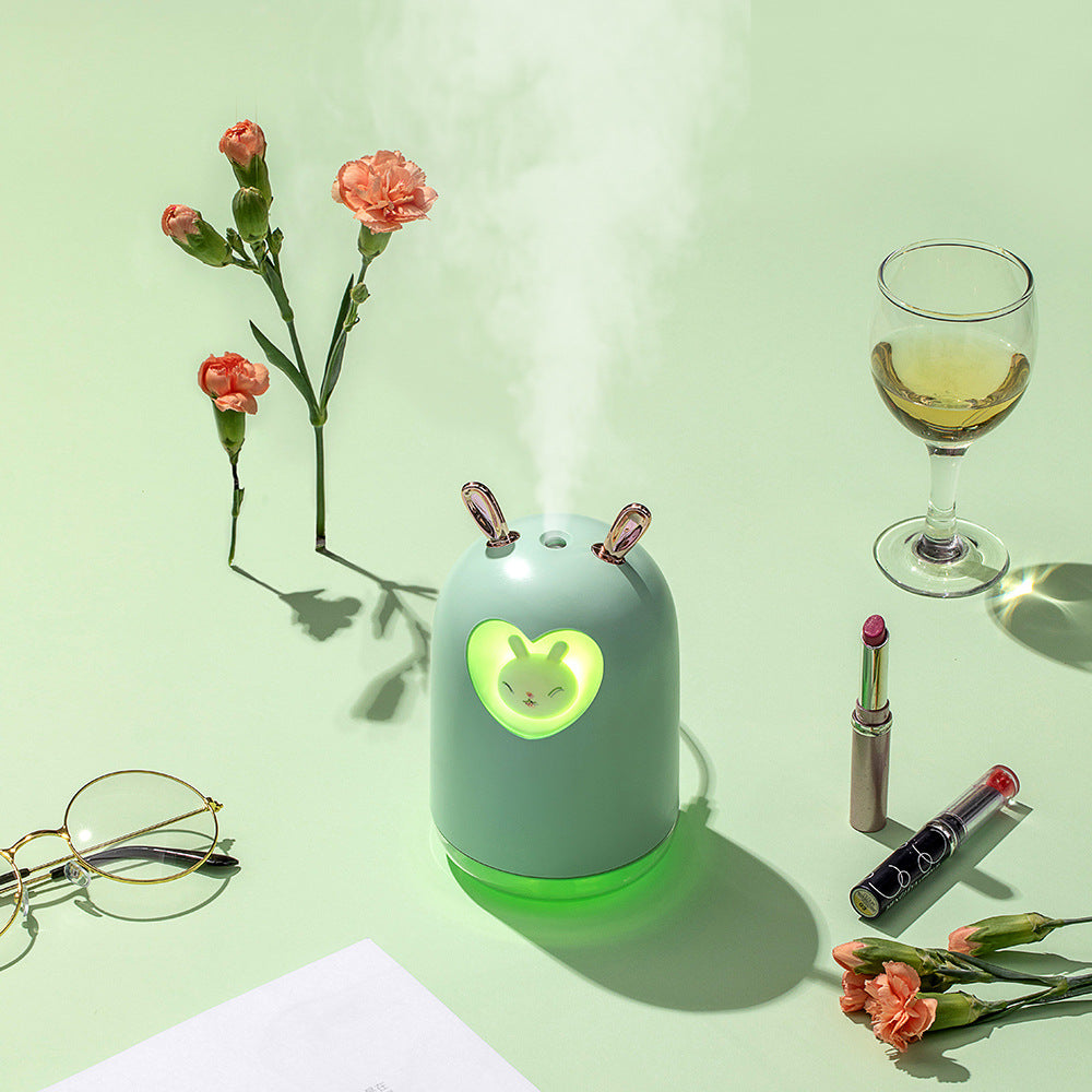 Bunny Humidifier with Heart Night Light for Bedroom