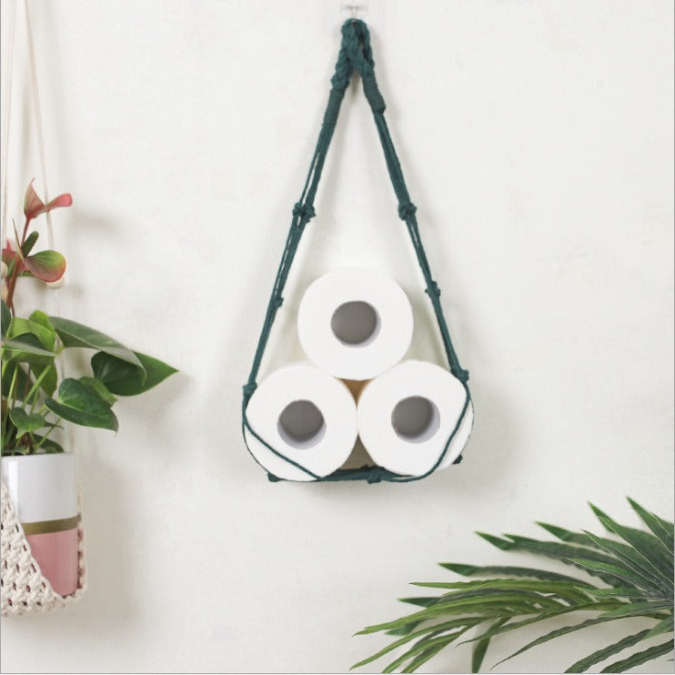 Wall Hanging Rope Storage Basket for Books & Magazines