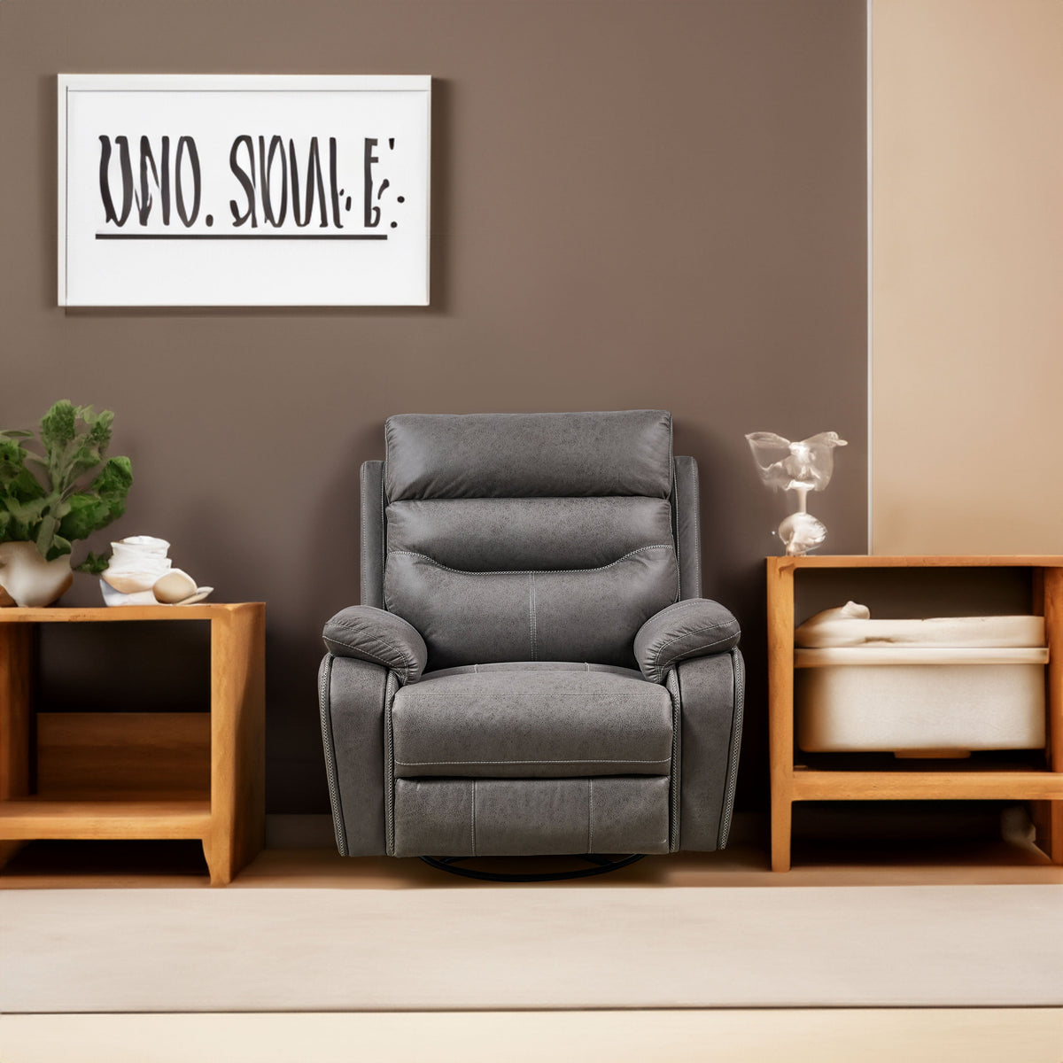 Dual Motor Recliner Chair with 240° Swivel and Rocking