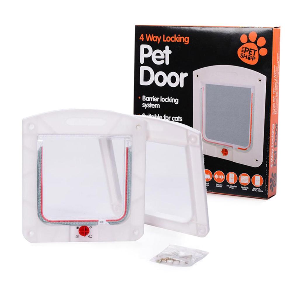 Lockable Cat Flap Door With Four-Way Access Control