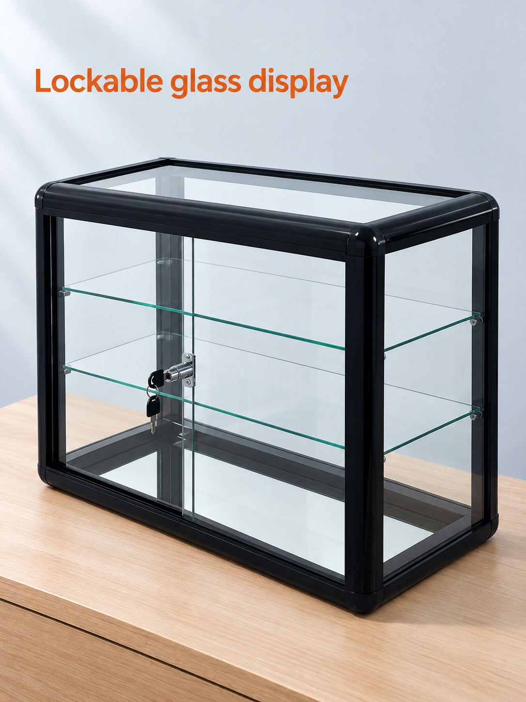 Lockable Tempered Glass Counter Display Case