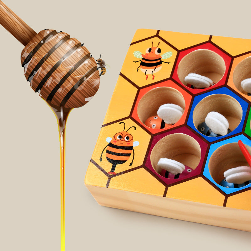 Wooden Bee Fine-Motor Game for Preschool Learning