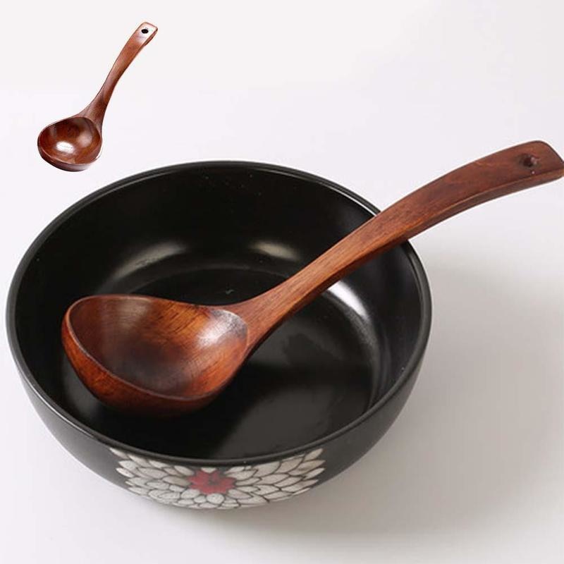 Long Handled Wooden Soup Spoon for Hot Pot Cooking