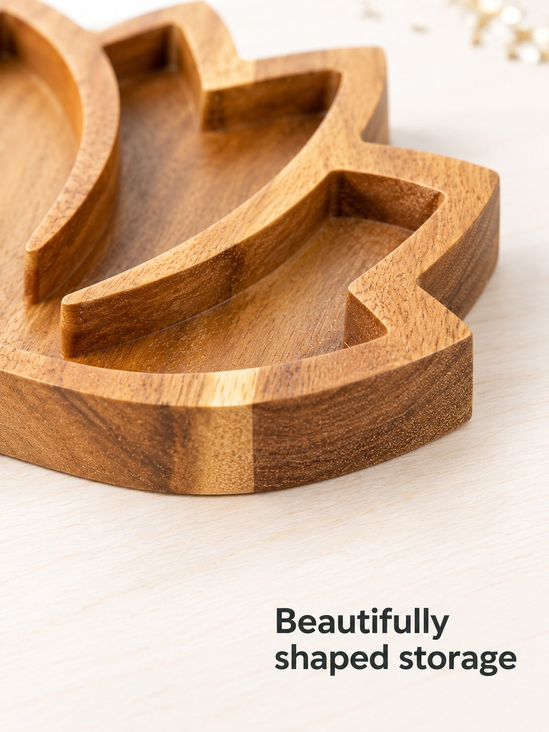 Lotus Wood Crystal Tray: Organize & Display Your Stones