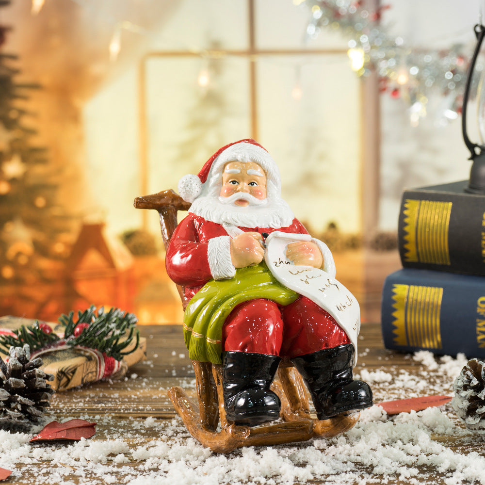 Santa Rocking Chair Christmas Tabletop Decor Ornament
