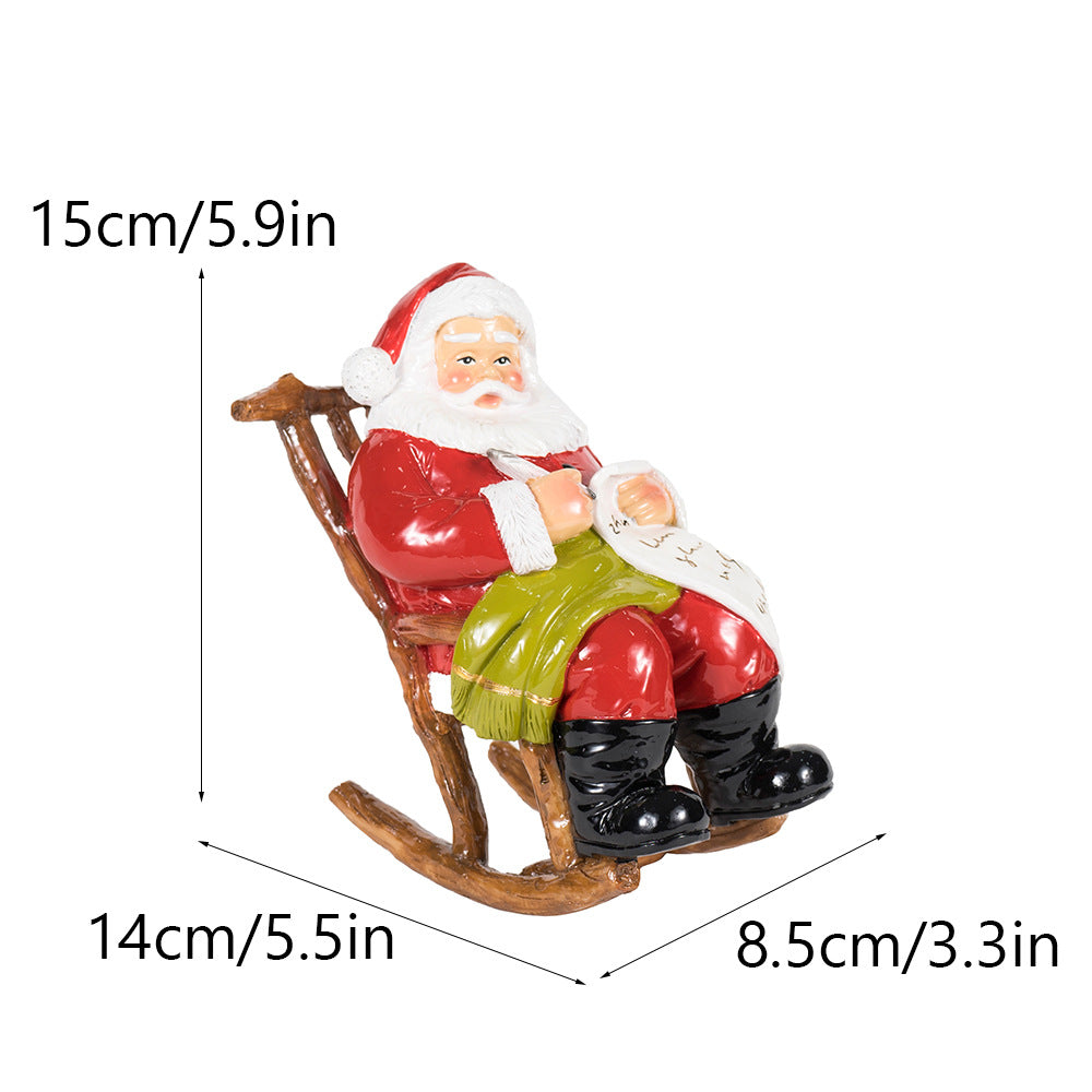 Santa Rocking Chair Christmas Tabletop Decor Ornament