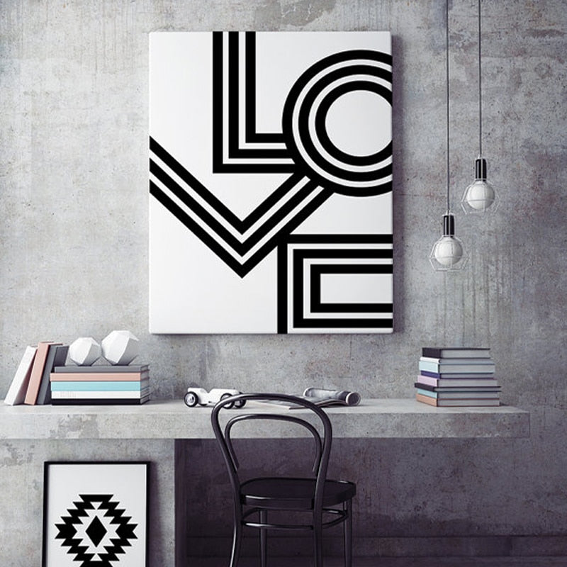 Minimalist Love Wall Art for Modern Bedroom Decor