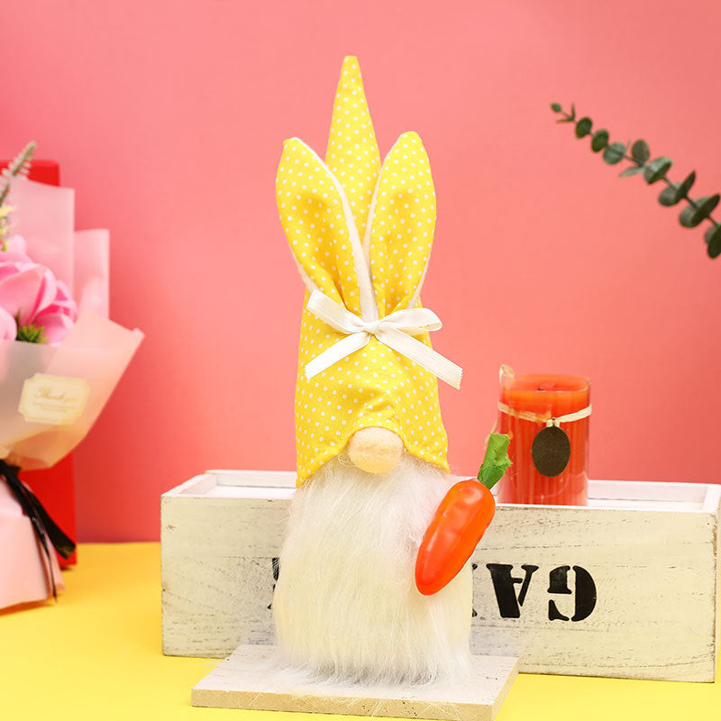 Vintage Rabbit Ornaments — Playful Easter Gnome Pair