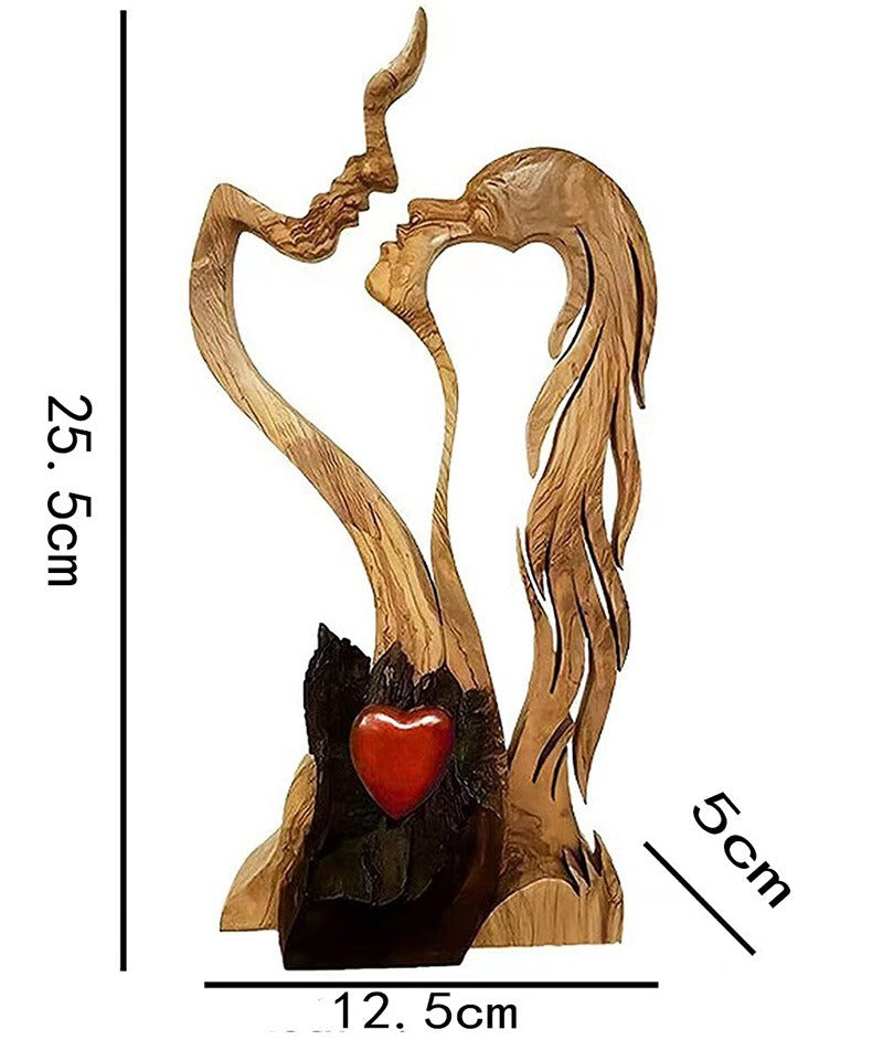 Wooden Love Sculpture – Romantic Valentine's Home Decor