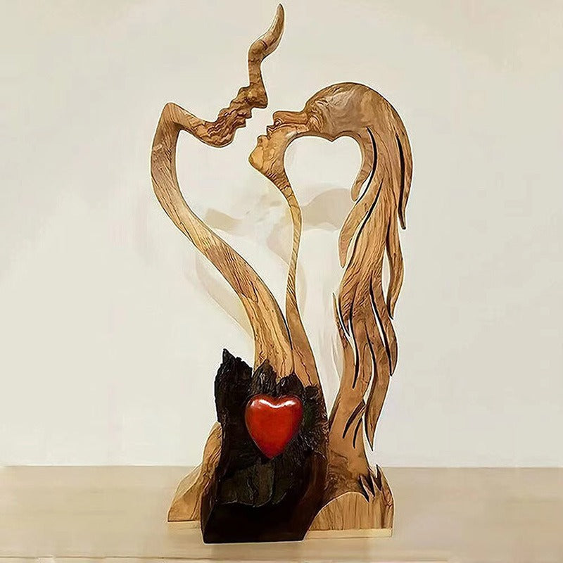 Wooden Love Sculpture – Romantic Valentine's Home Decor