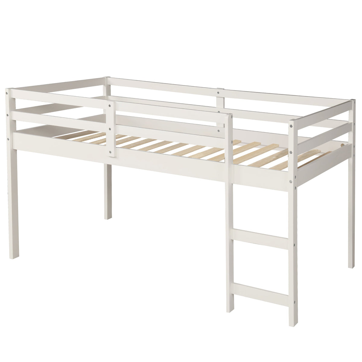 Twin Loft Bed with Desk, Drawers and Storage Cabinet