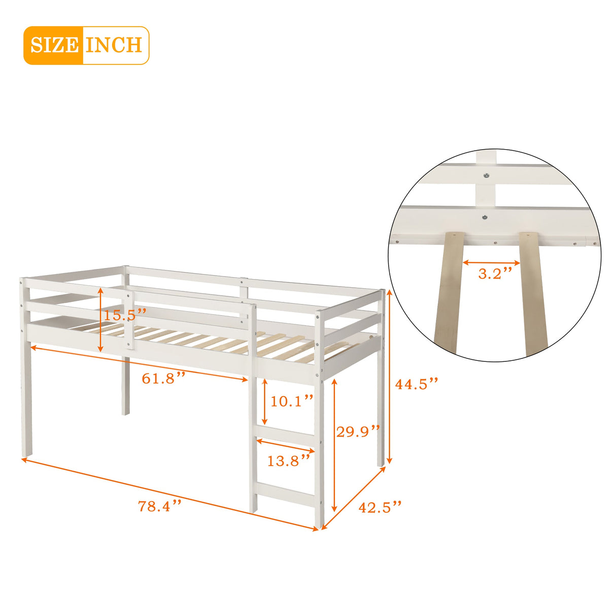 Twin Loft Bed with Desk, Drawers and Storage Cabinet