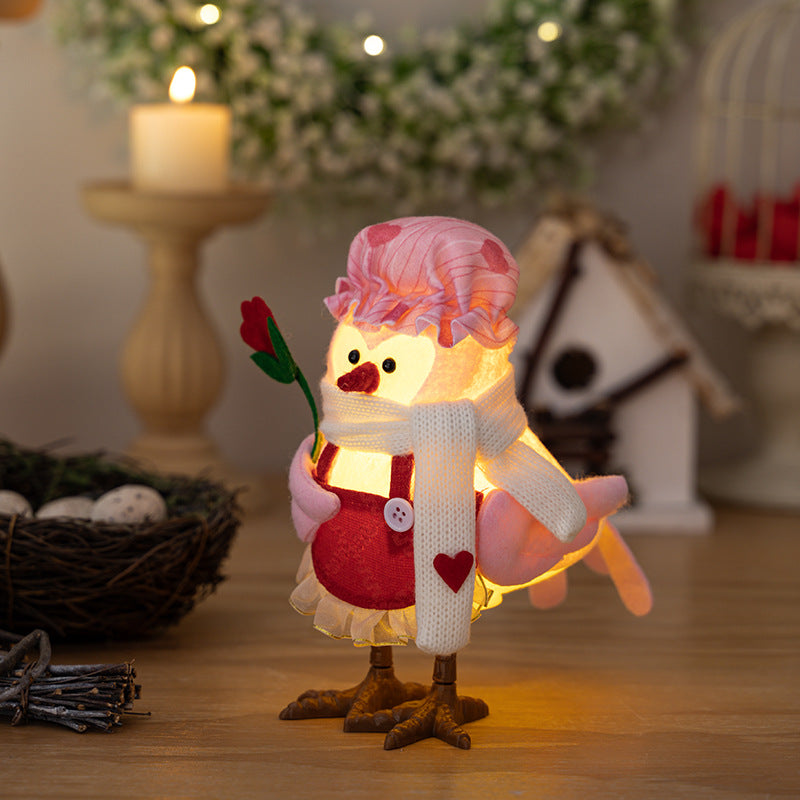 Bird Desktop Ornament — Warm Christmas Tabletop Glow