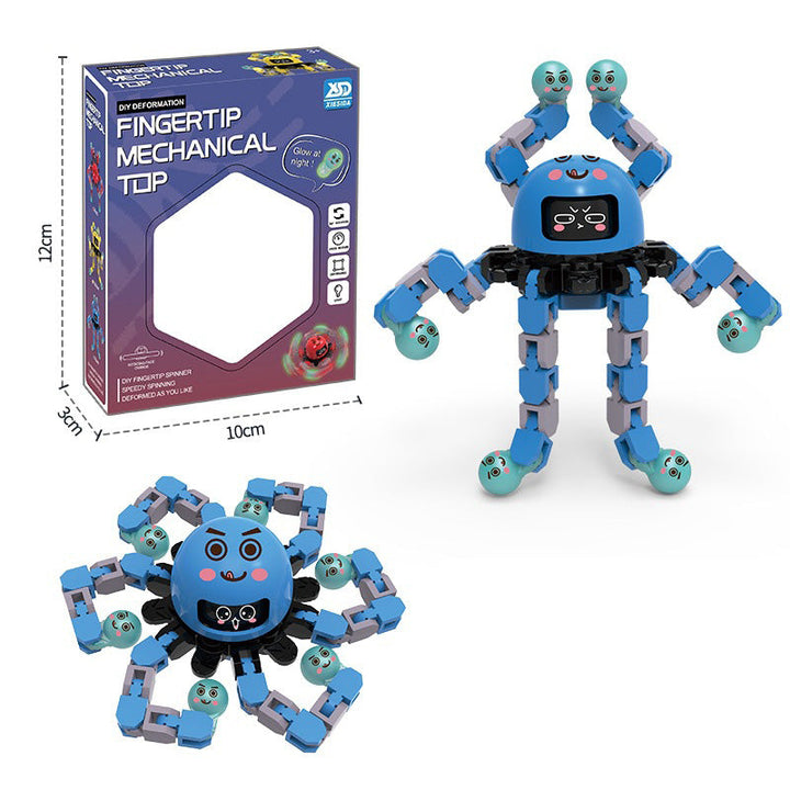 Transformable Fidget Toy: Face-Changing Gyro Robot
