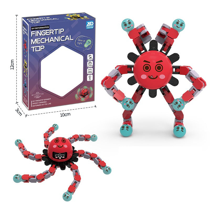 Transformable Fidget Toy: Face-Changing Gyro Robot