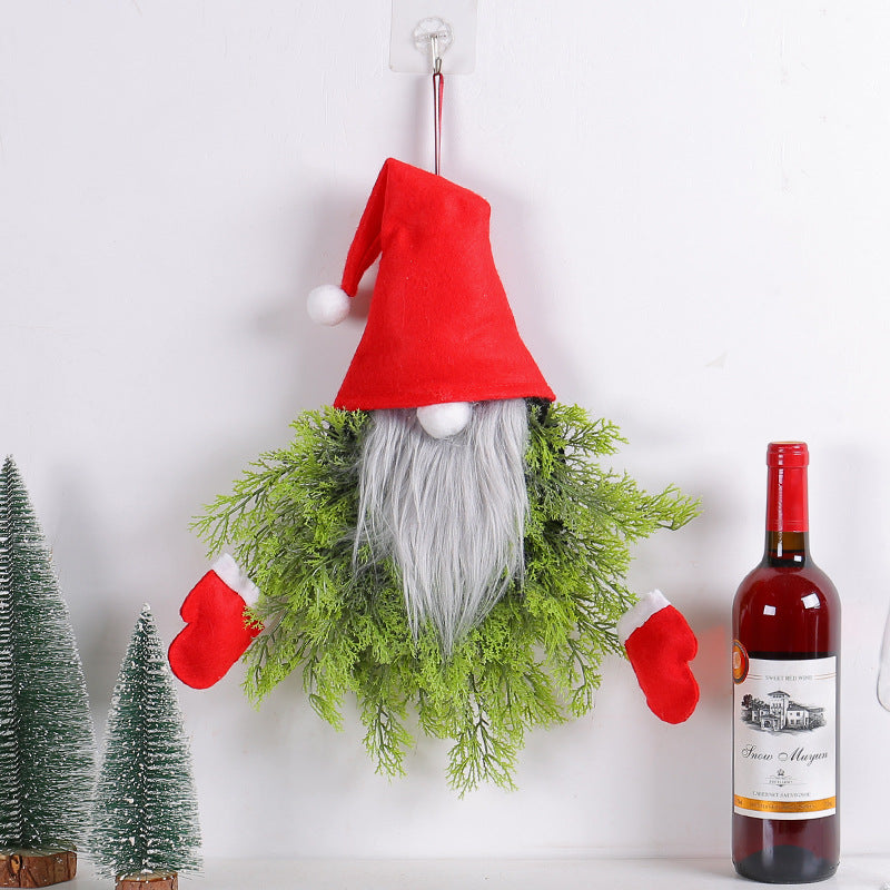 Illuminated Santa Christmas Wreath Door Decoration