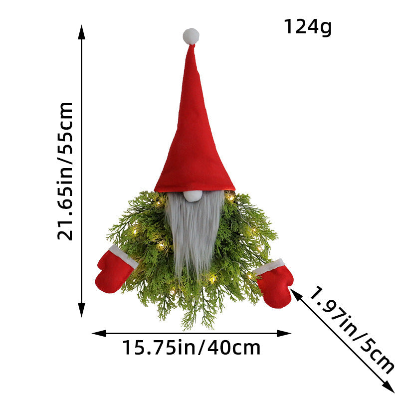 Illuminated Santa Christmas Wreath Door Decoration