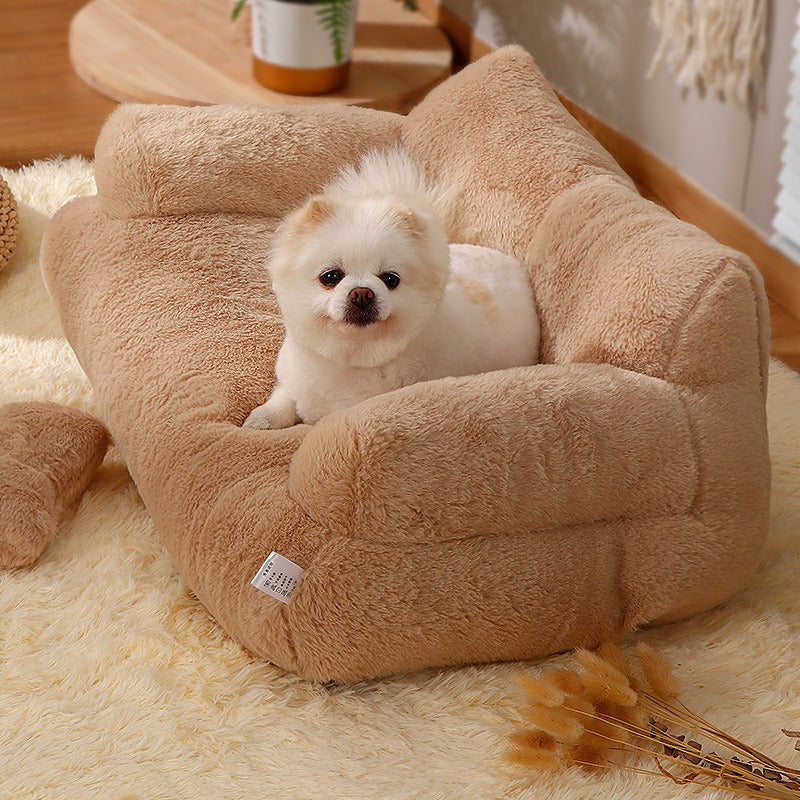 Luxury Plush Cat Bed Sofa for Cozy Indoor Lounging