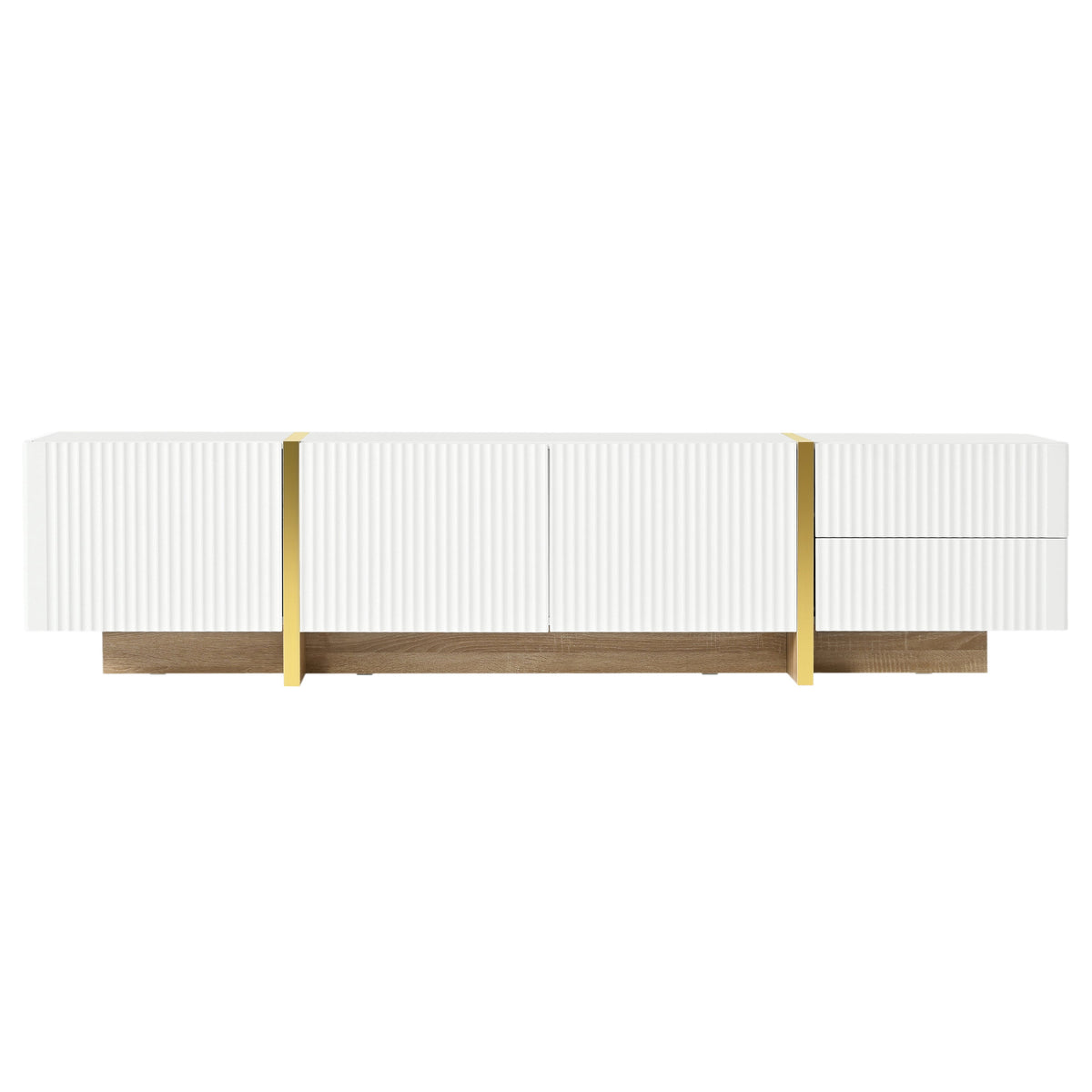 Luxury Fluted TV Stand for 80-Inch TVs with Storage