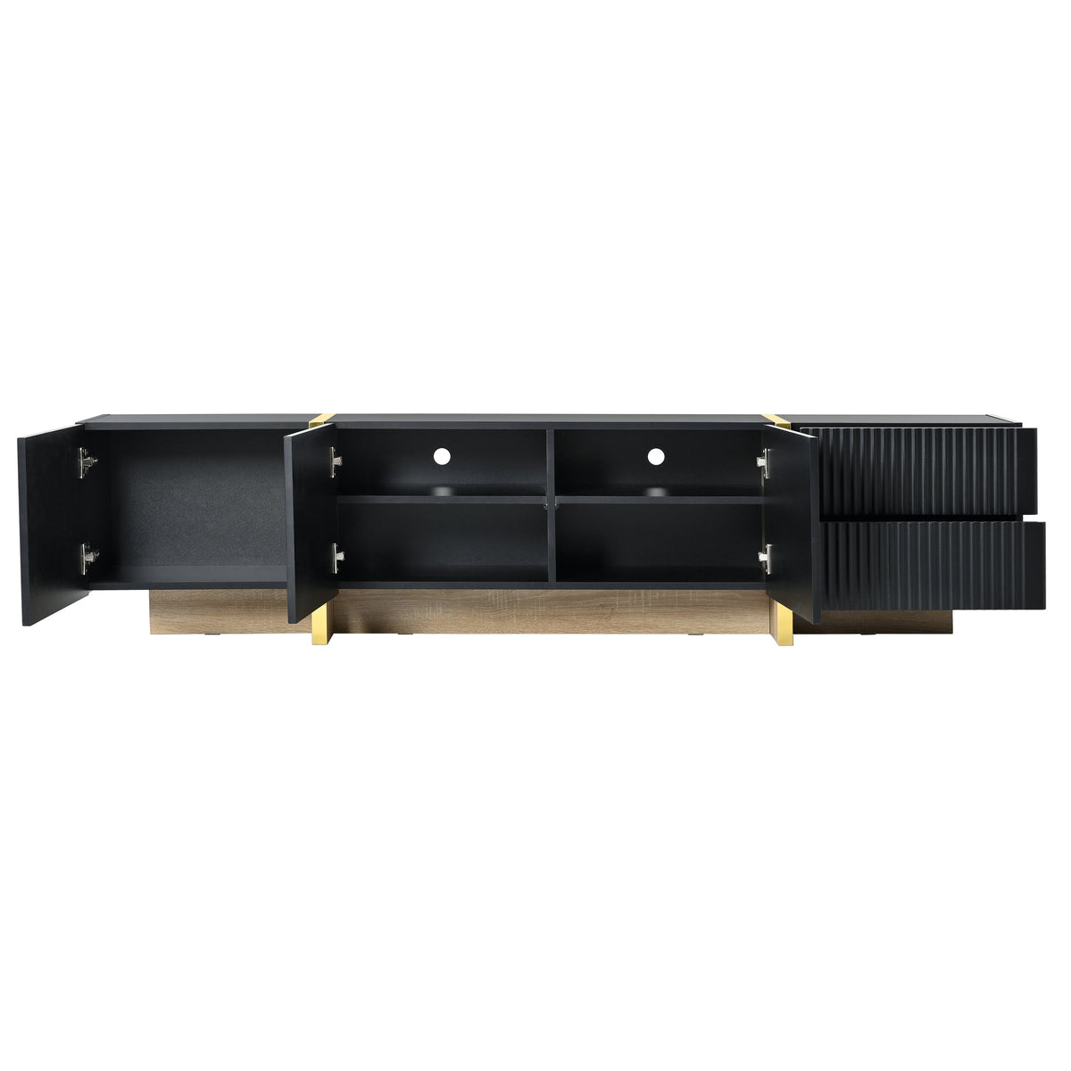 Fluted TV Stand with Storage for TVs Up to 80 Inches