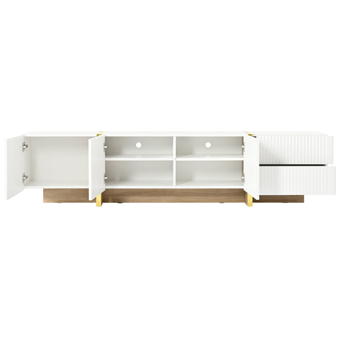 Luxury Fluted TV Stand for 80-Inch TVs with Storage