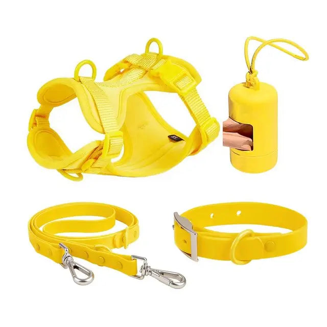 Waterproof Dog Walking Set with Padded Harness & Leash