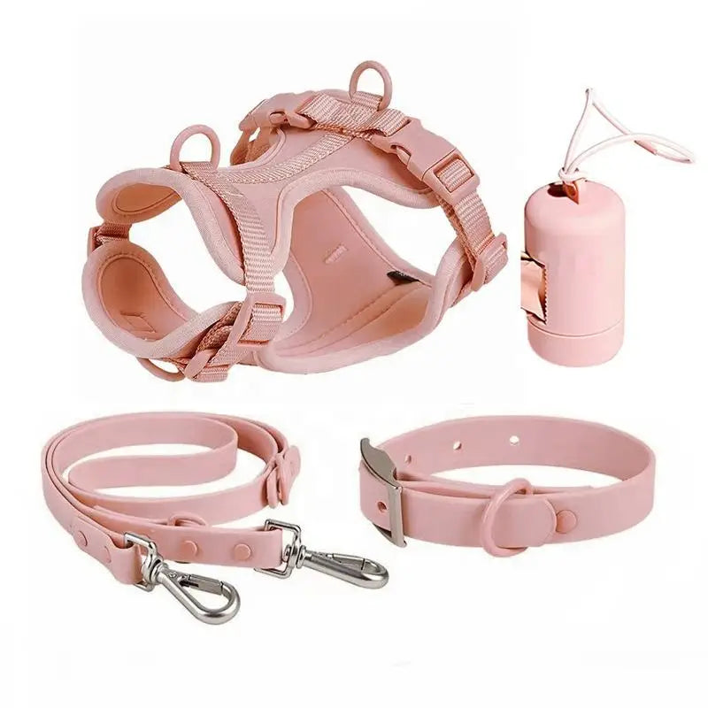Waterproof Dog Walking Set with Padded Harness & Leash