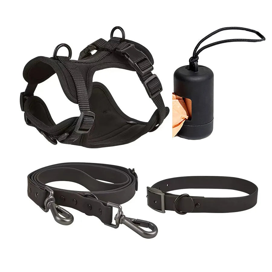 Waterproof Dog Walking Set with Padded Harness & Leash