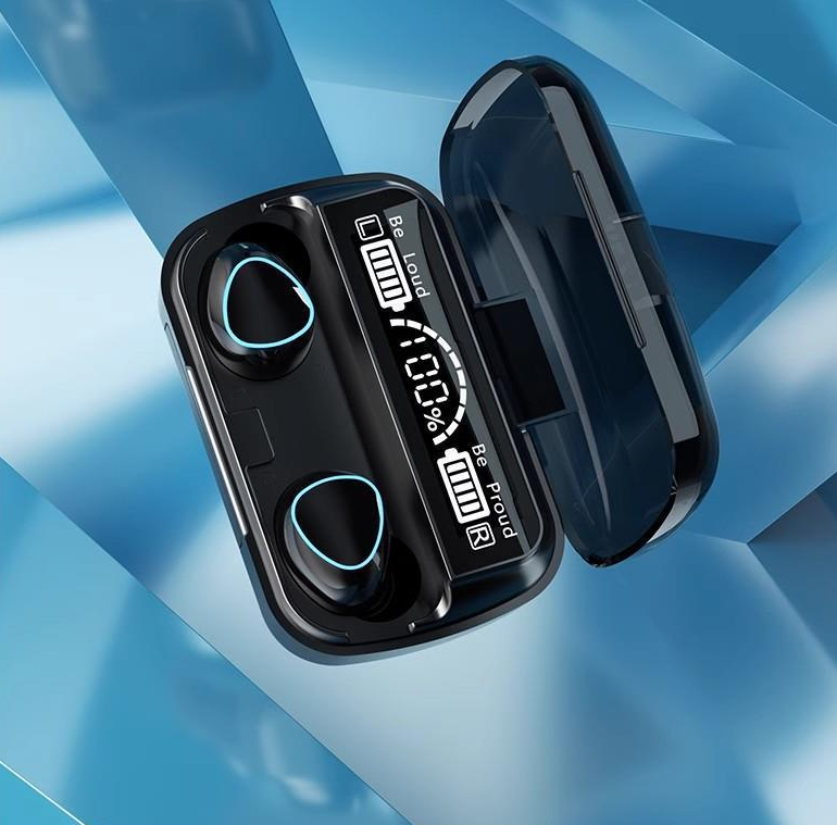 Wireless Gaming Earbuds with LED Battery Display Case