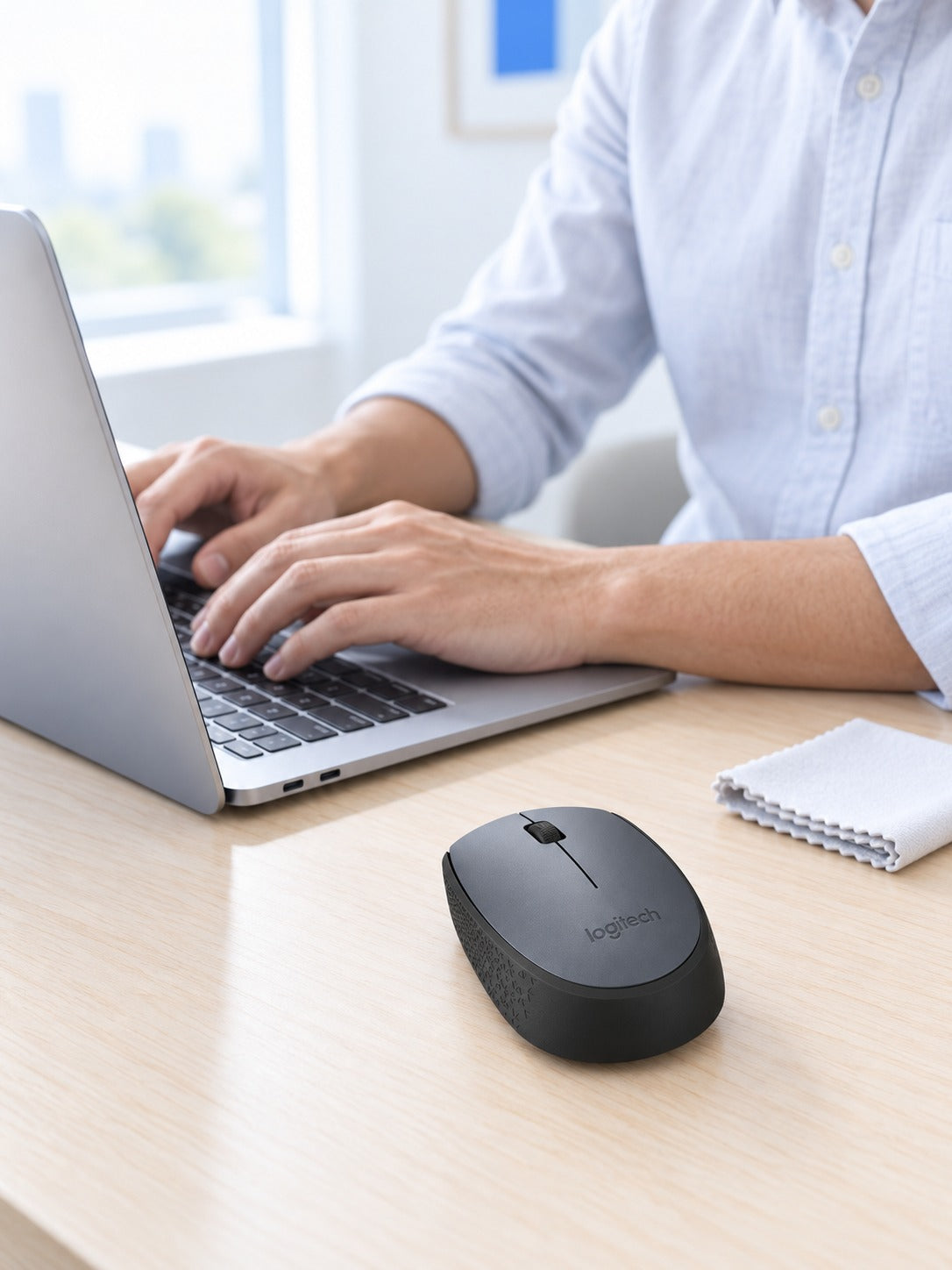 Compact Wireless Office Mouse for Laptop and Desk Work