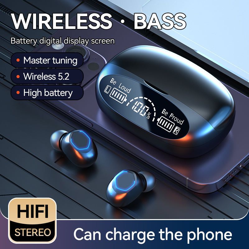 Wireless Bluetooth 5.2 Earbuds with LED Battery Display